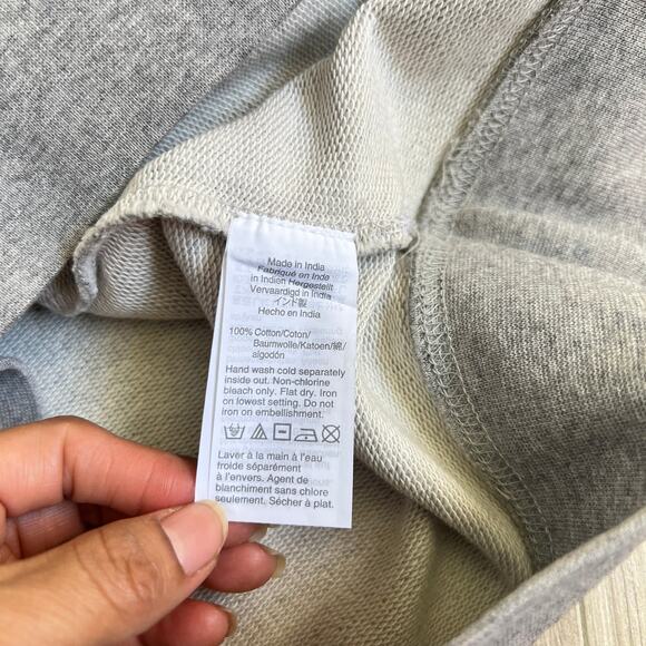 J Crew Women's Crystal Beaded Embellished Print Chandelier Gray Sweatshirt 2XS - Picture 9 of 11